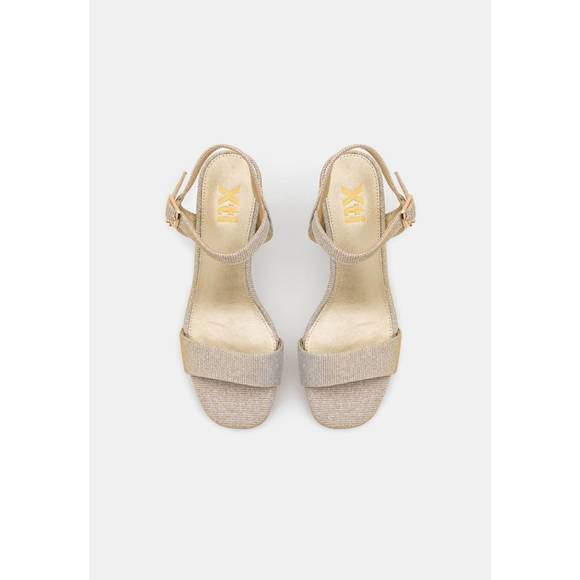 NEW XTI women's heeled platform sandals in gold - Picture 6 of 7